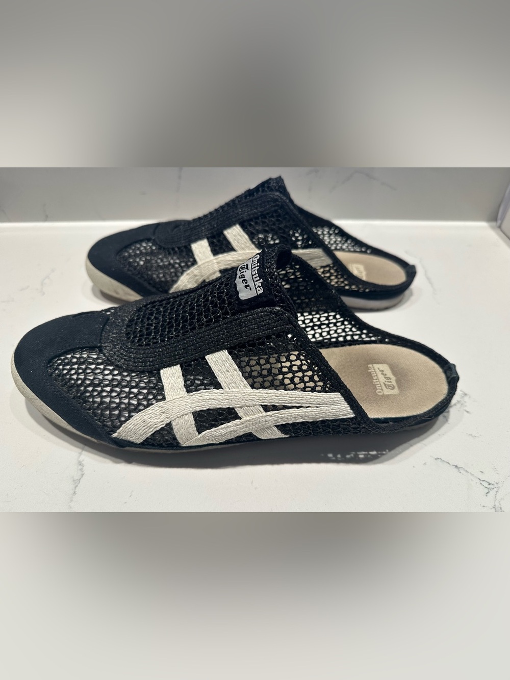 Onitsuka Tiger by Asics Black & White Slip-On Mexico 66 Sabot Sneakers - 11.5 - Picture 7 of 9